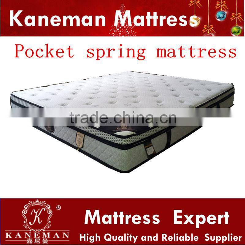 King size coil spring mattress with memory foam pillow top