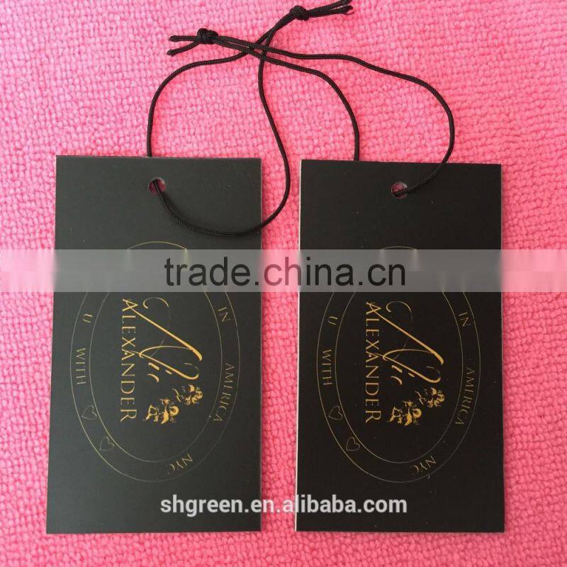 printing gold color logo garment hangtag