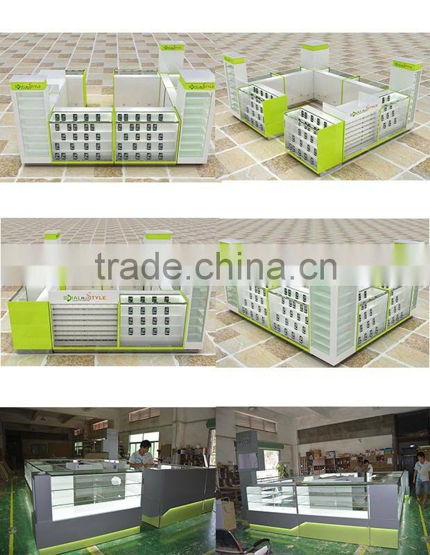 2016Phone Glass Display Showcase And Used Tempered Glass phone Display Case