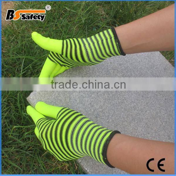 BSSAFETY cheap polyester or nylon knit garden glove