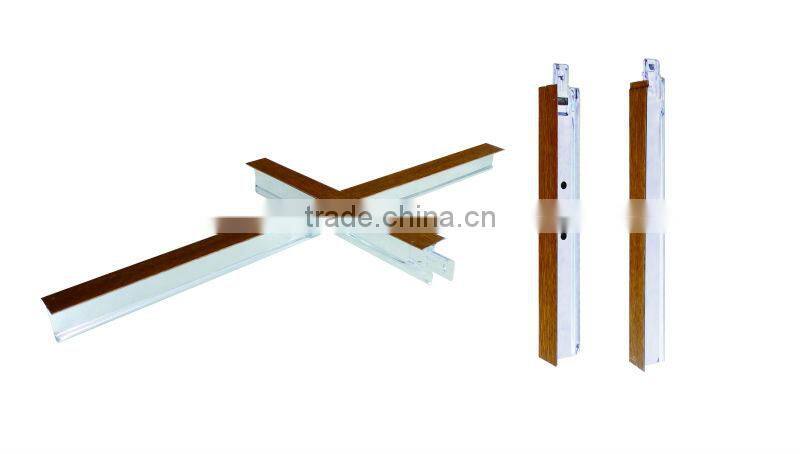 Wooden flat ceiling tee grid .Gavalnized steel ciling tee bar