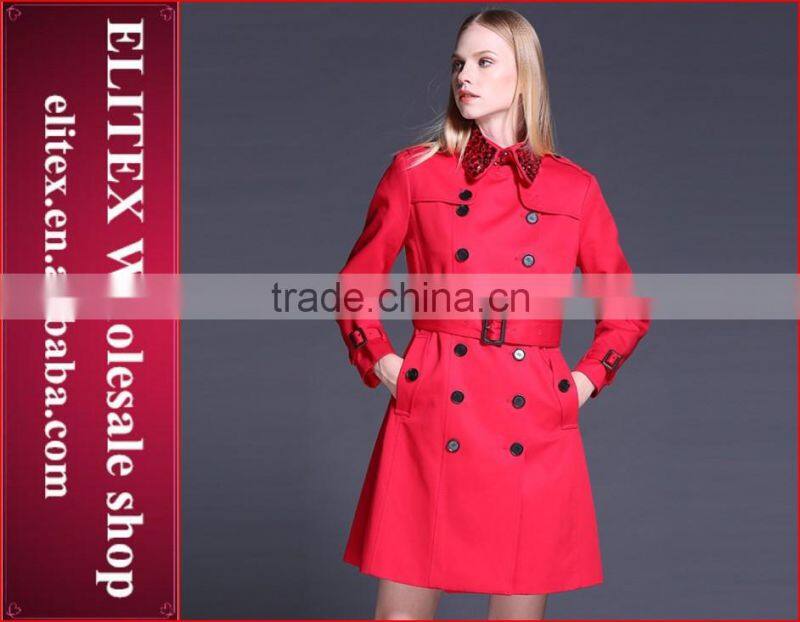 2015 HOT Newest Yellow Plaid Wool woman sexy winter overcoat with belt