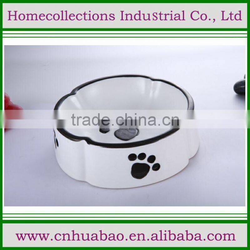 Pet bowl ceramic cat shape , cute cat feeder for kitty, novelty bowls