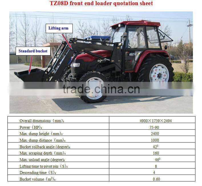 100hp tractor with front loader 4 in 1 bucket