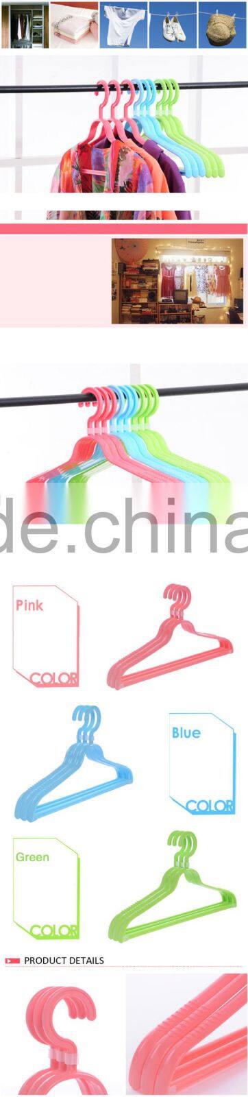 Wholesale products china pure color anti-slip plastic laundry clother hanger, package of 3pcs-green