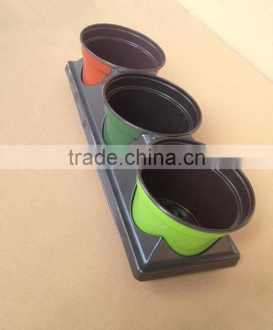 Custom High Quality PS Material Blister Process Plastic Flower Potted Plant Tray 3 Pack