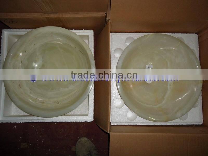 GOOD QUALITY PURE GREEN ONYX ROUND SINKS AND BASINS