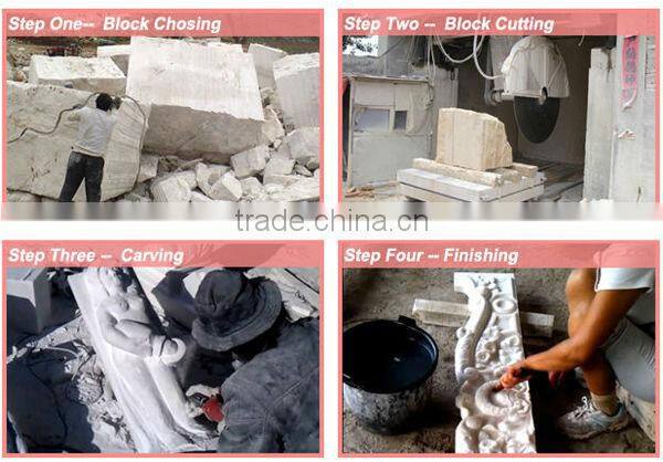 Hand Engraved White Marble Indoor Decorative Fireplace Mantel