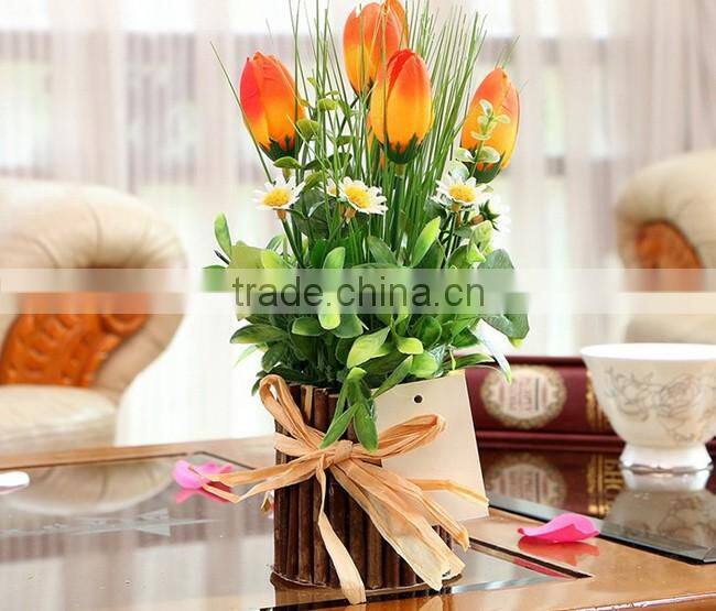 New design wedding decorative silk flowers artificial potted tulips