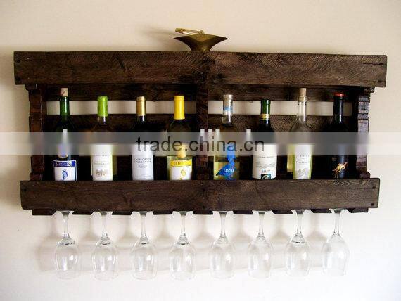Vintage Look Wooden Wine Shelf for Home Decoration Wine Holder
