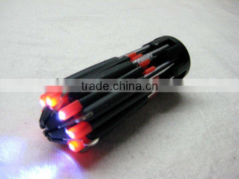 NEW 8 in 1 TORCH LIGHT 6 LED SCREWDRIVER SET KIT