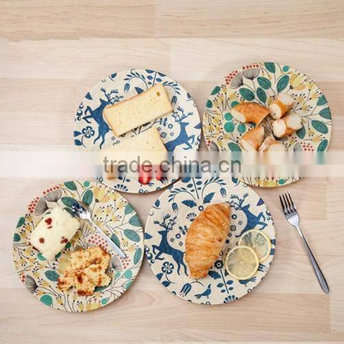 chinese factory bamboo fiber dinner plates with best desgin