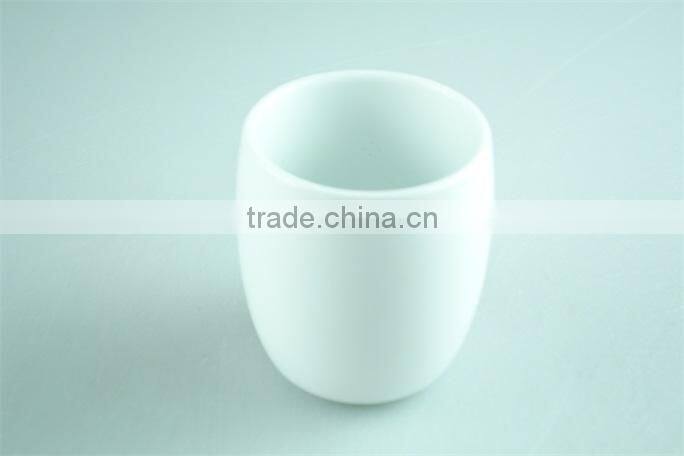 White ceramic bathroom accessories set 2 / lotion dispenser & tumbler with color gift box