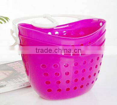 Wholesale Stock Colorful 360 Degree Rotatable Plastic Bathroom Kitchen Hanging Storage Baskets