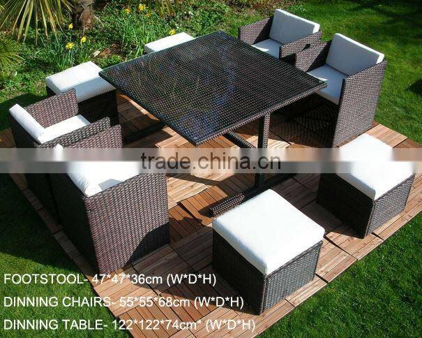 Outdoor Modern Plastic Flat Rattan Sofa Set