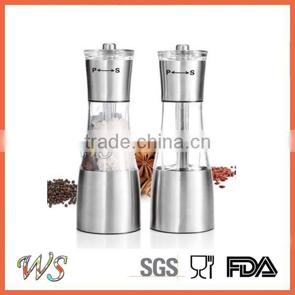 WS-PG28 Adjustable Ceramic Core Rotor 2in1 stainless steel salt and pepper shakers