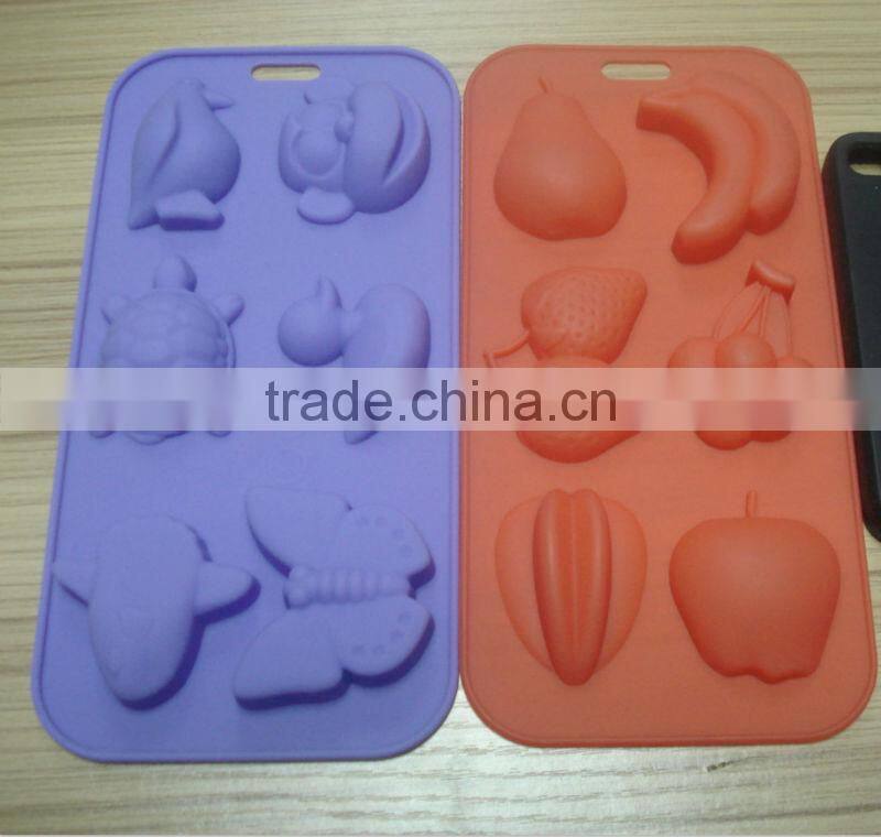 strawberry shape 10 holes silicone eco-friendly ice cube tray