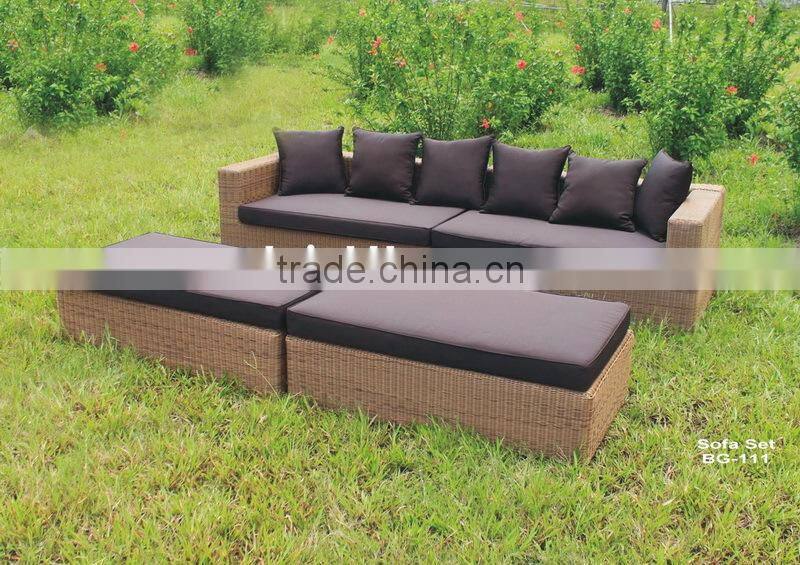 PE Rattan & Aluminum Furniture, Outdoor Rattan Sofa