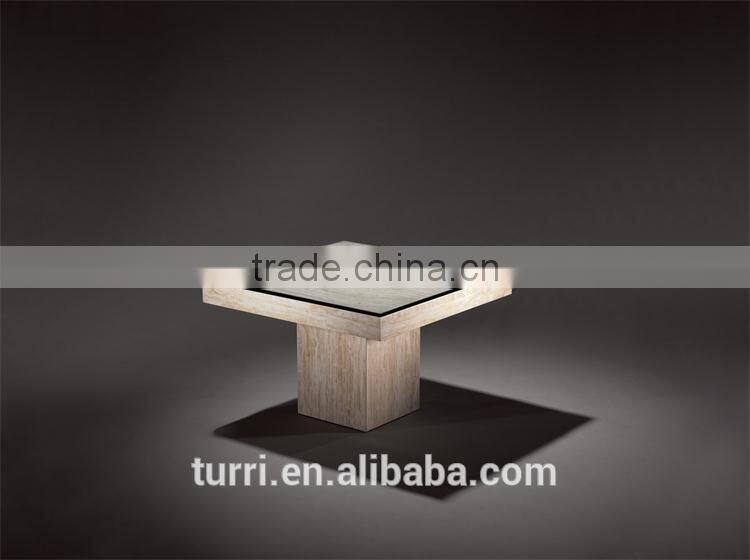 Small Hand Craved travertine leisure top end table