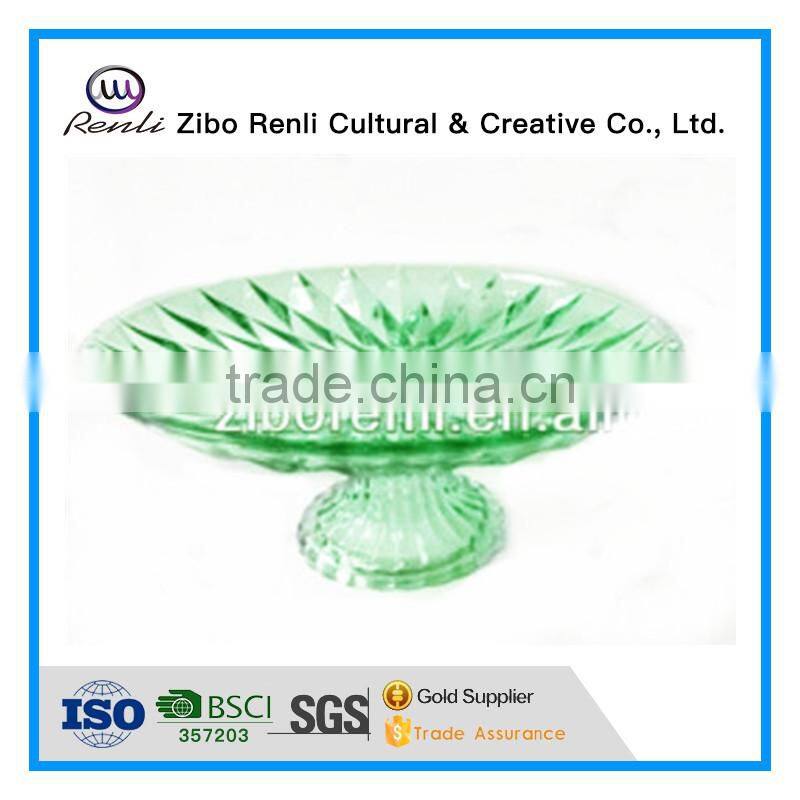 Pair Tall Stemmed Vase Antique Spring Colored Handblown Glass Trumpet Vases