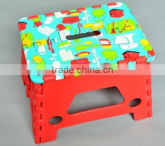 water transfer printed kids foldable stool