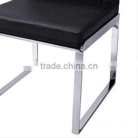 B8020 cheap pu cushion stainless steel cafe dining chair