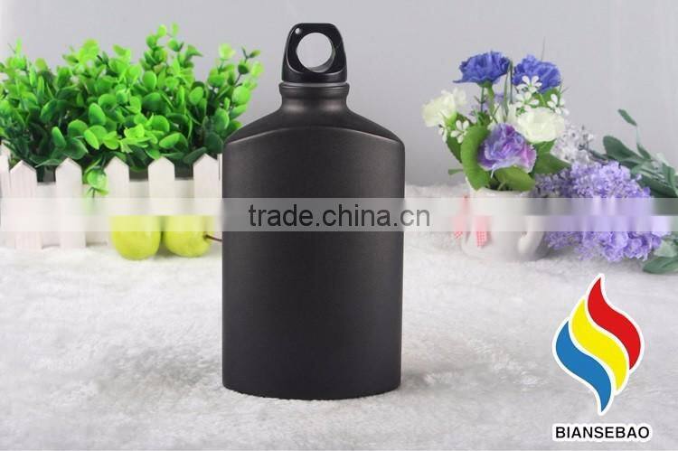500ML matte black Flat Water bottle