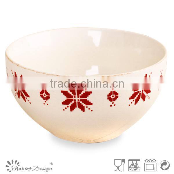 5 inch ceramic bowl with Christmas Imprint