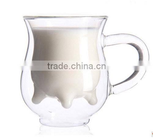 double wall glass milk cup