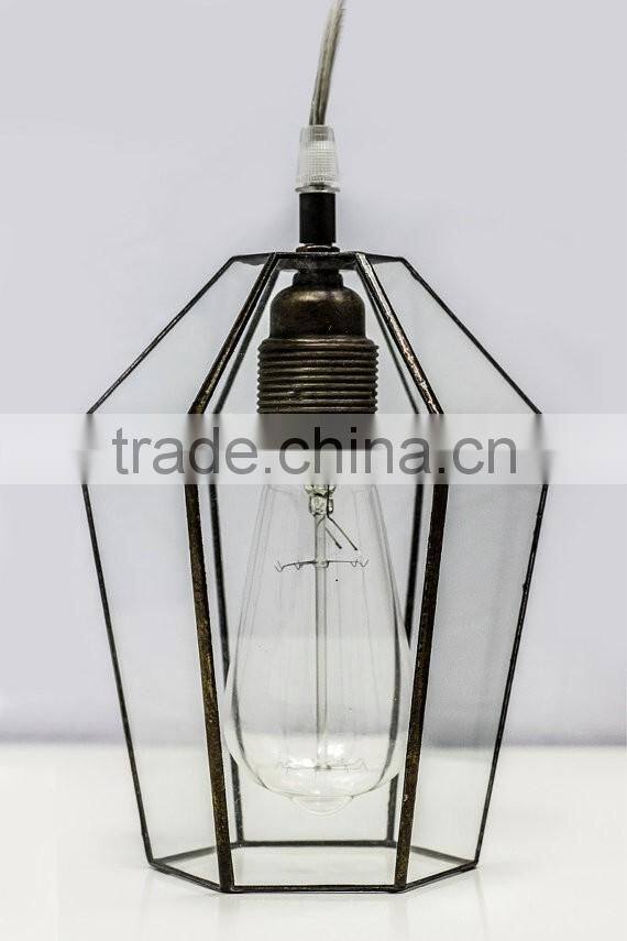 polygonous Glass simple terrarium lamp