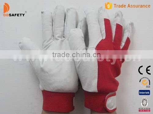 DDSAFETY Pig Leather Gloves With Cotton Back Safety Gloves
