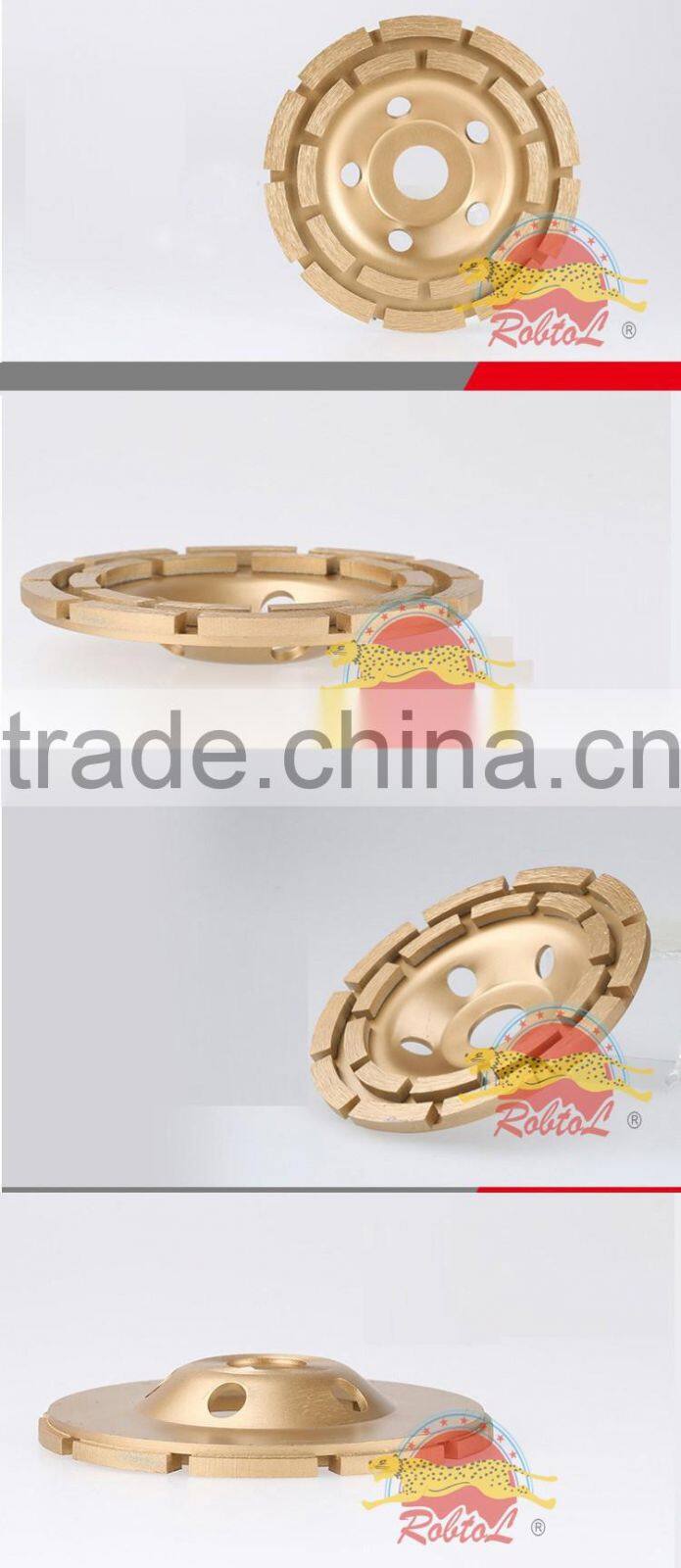 115mm double row diamond grinding wheel 4.5" abrasive polishing disc for concrete granite marble double cup wheel