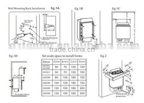 6kw, 8kw, 9kw, 12kw, 15kw, 18kw dry steam bath sauna heater