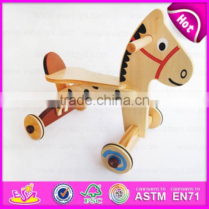 2016 new design baby wooden horse walker,new fashion rocking horse baby walker, high quality baby walker W16A015