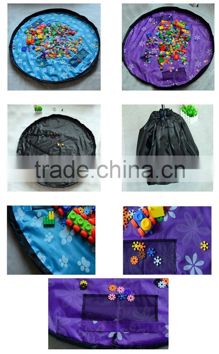 Portable Large Size Toy Storage Bag Children Play Mat Toys Organizer Bag Car Storage Bag
