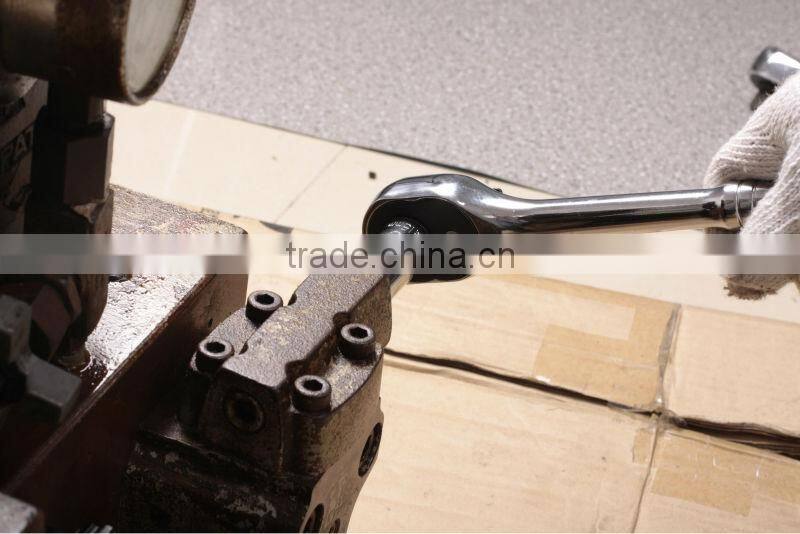 OK-tools ratchet handle,72T, curved handle with pear-type handle, 40cr+crmo material, PP+TRP handle, good quality ratchet handle