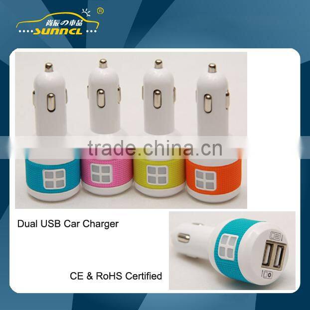 CE Approval 5V 2.1A USB Mini Car Power Charger Adapter Plug for Apple and Samsung Device