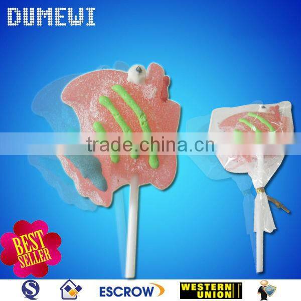 christmas Fish Shaped Fruit Jelly Lollipop