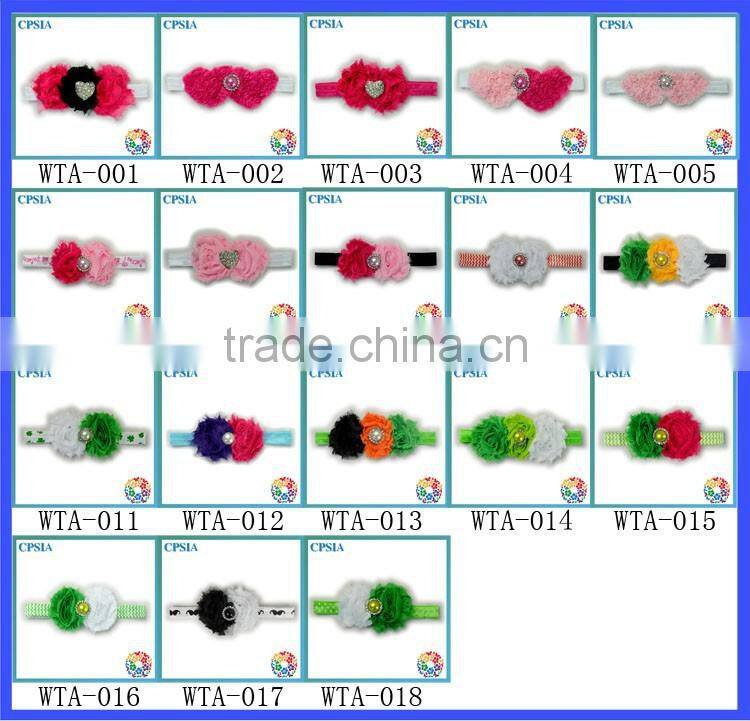 Shamrock baby leg warmers with headband cotton leg warmer with green chiffon knitted baby girls leg warmers with headband set