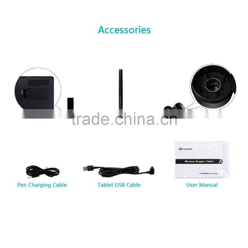 Huion WH1409 Giano Wireless Graphic Drawing Tablet with 13.8-by-8.6 Inch Huge Work Surface and 8GB MicroSD Card