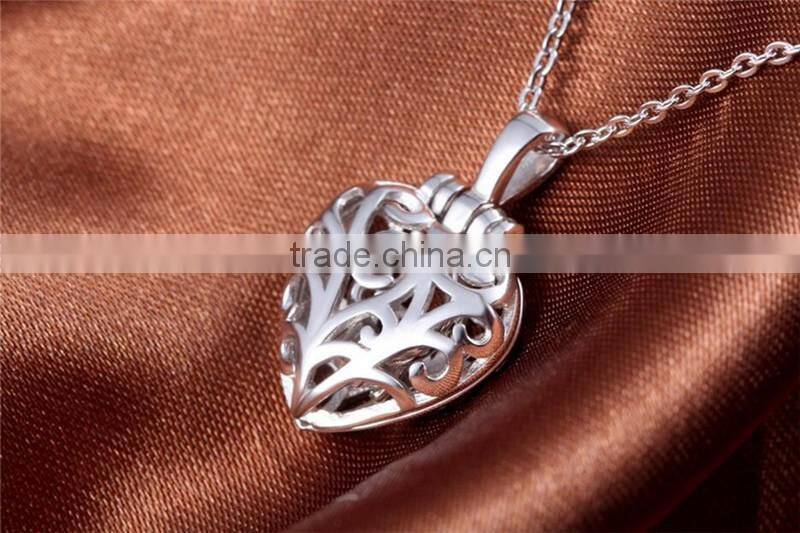 2017 Elaborate Hollow Out Design 925 Sterling Silver jewelry Heart Shaped Pendant