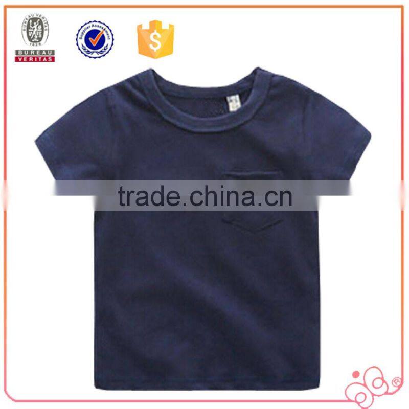 China apparel supplier factory direct printed custom kids clothes child t-shirt with pocket