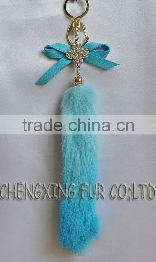 CX-R-40B Dip Dyeing Rabbit Fur Keyring