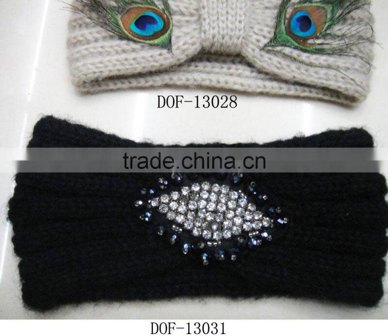 Fashion new jewelry Hot knitted acrylic designer headband for winter