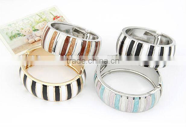Metallic solid stripe bracelet Zebra drop glaze bracelet
