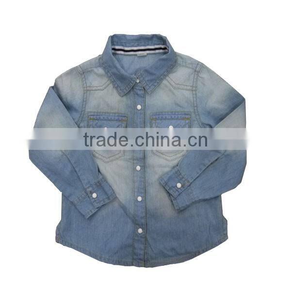 Competitive price good quality factory outlets children denim shirts