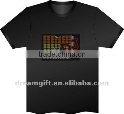 2012 LED flashing T-Shirt Sound Activated Light Up Down Music Party Equalizer