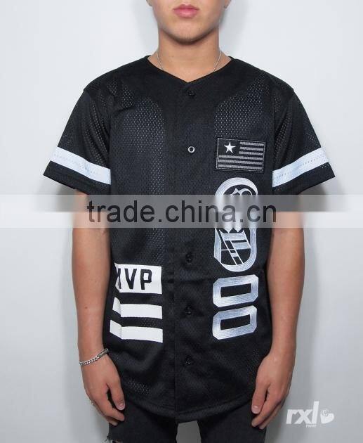 custom made criminal damage baseball jersey in black mesh fabric with white printing wholesale for men streetwear