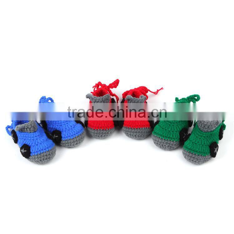 Cartoon Cars Style Handmade Crochet Baby Boy Shoes