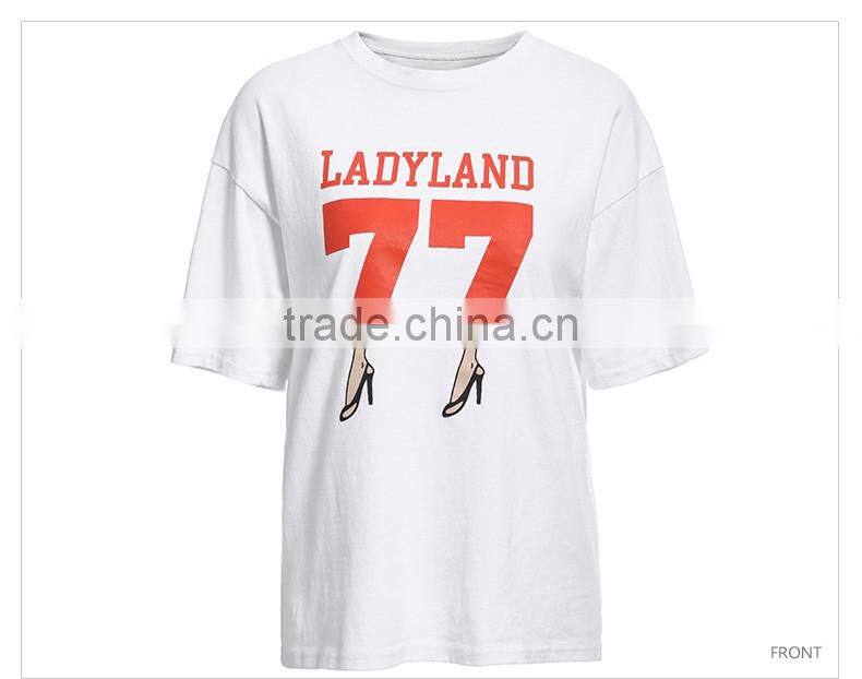 new printng design wholesale China women oversized red t shirts custom printing women casual t shirt